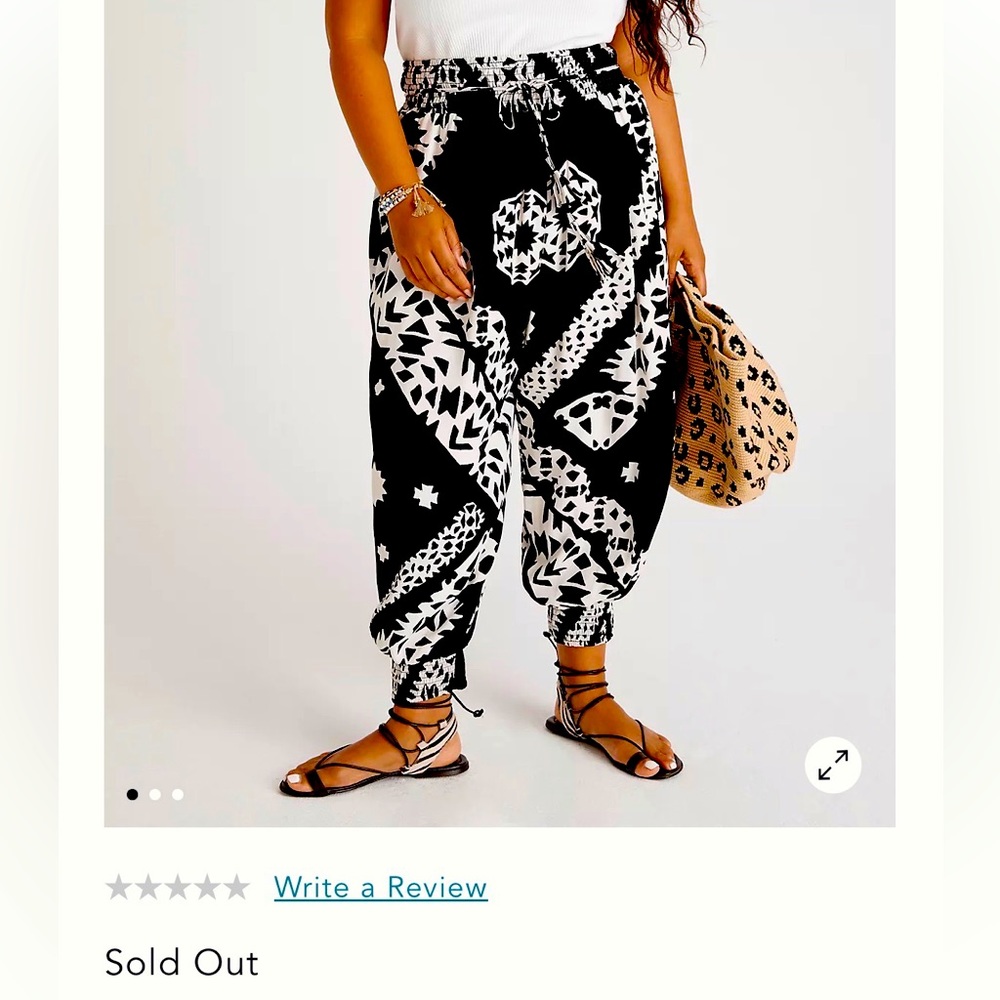 Anthropologie Aniya Balloon Joggers (Black / White) - Small (Like New!!!)